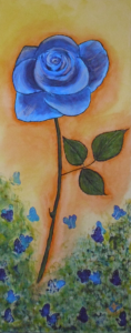 Blue Rose & Butterflies
