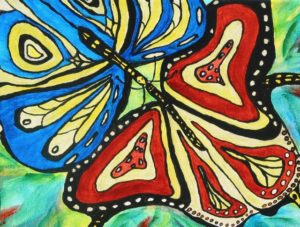 10 x 12” Traditional wrap canvas. Acrylic. Sold to butterfly lover.